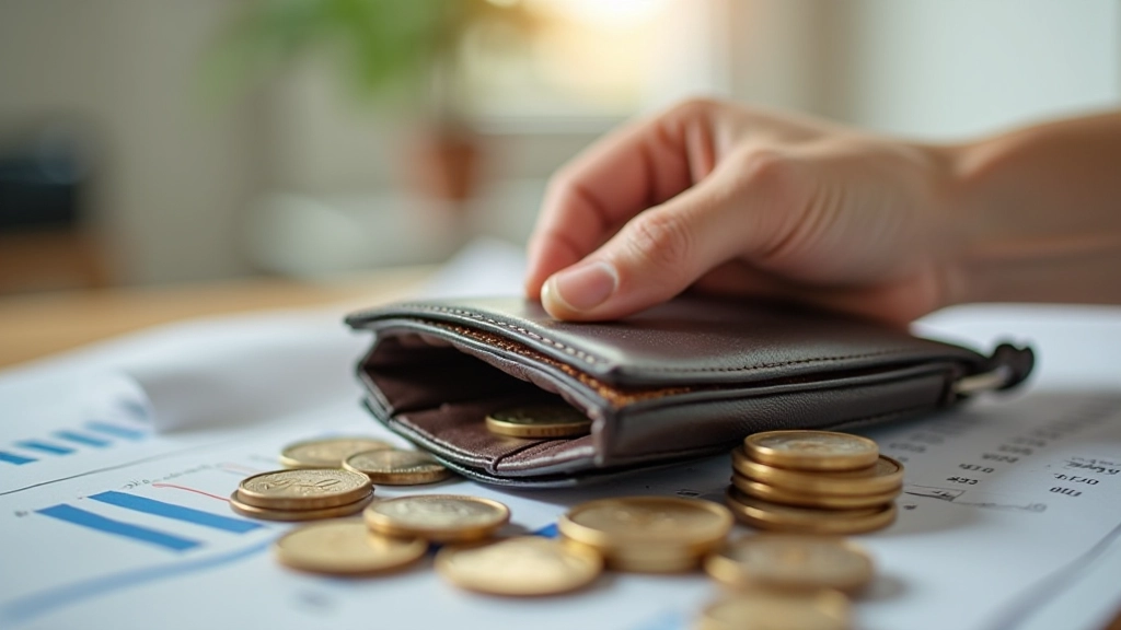 Pouvoir d'achat et inflation, portefeuille et pièces de monnaie, analyse financière